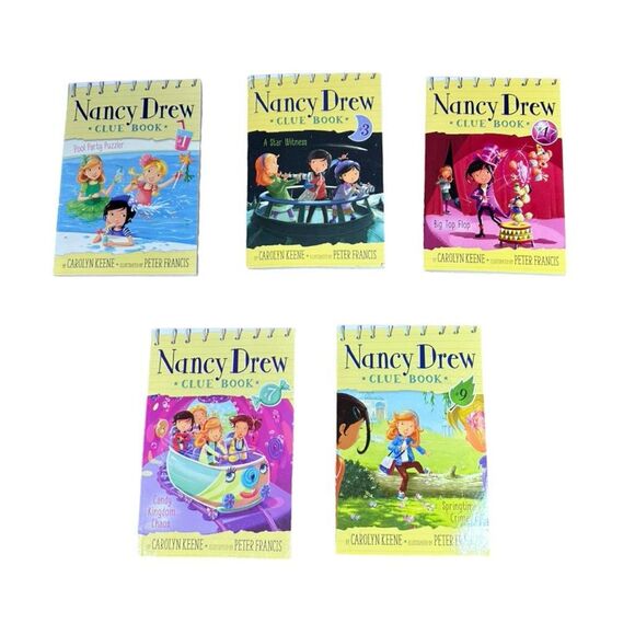 Nancy Drew by Carolyn Keene Clue Book Bundle - Books 1, 3, 4, 7, 9 - Paperback - Picture 1 of 6